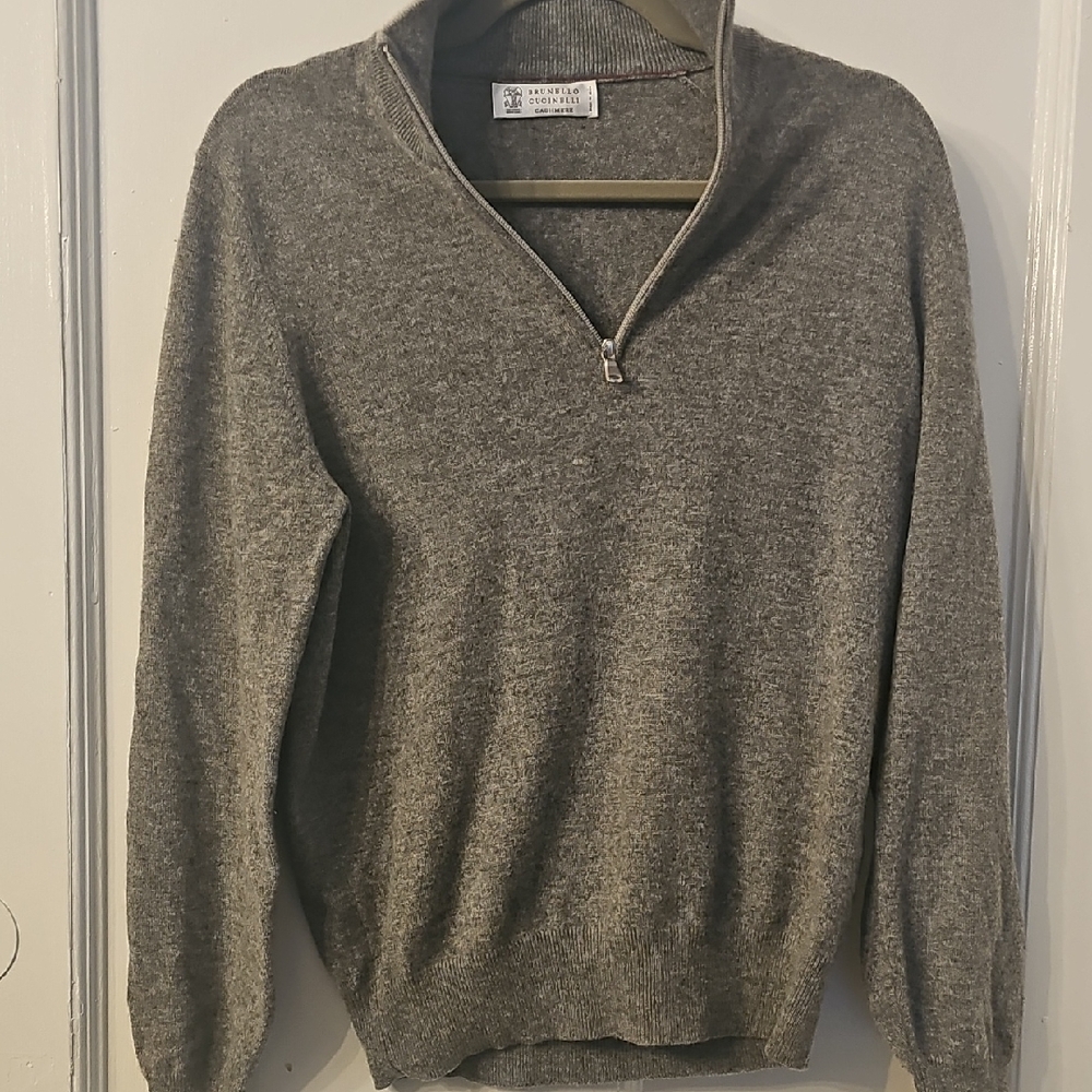 Brunello Cucinelli Half Zip Cashmere Sweater M